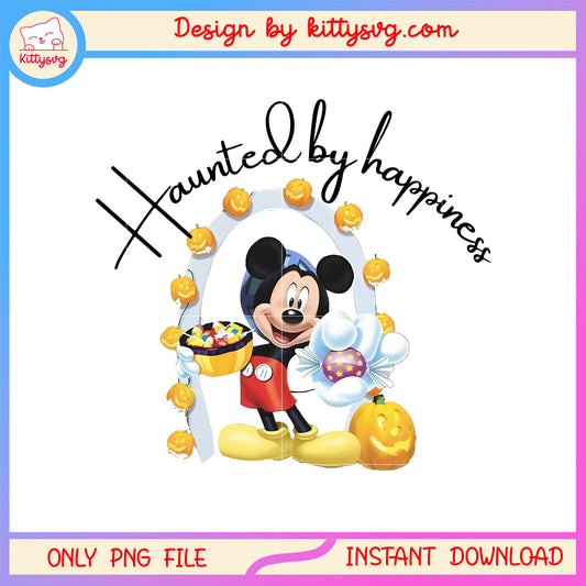 Haunted by happiness disney mickey png, halloween decor png
