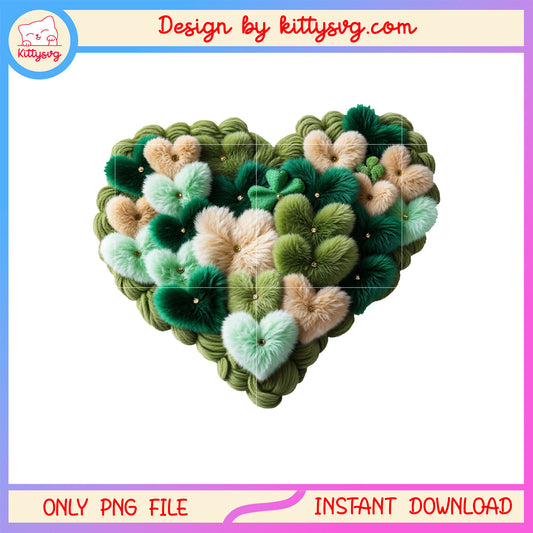 Heart green vignette patrick png, st patrick's day hearts png