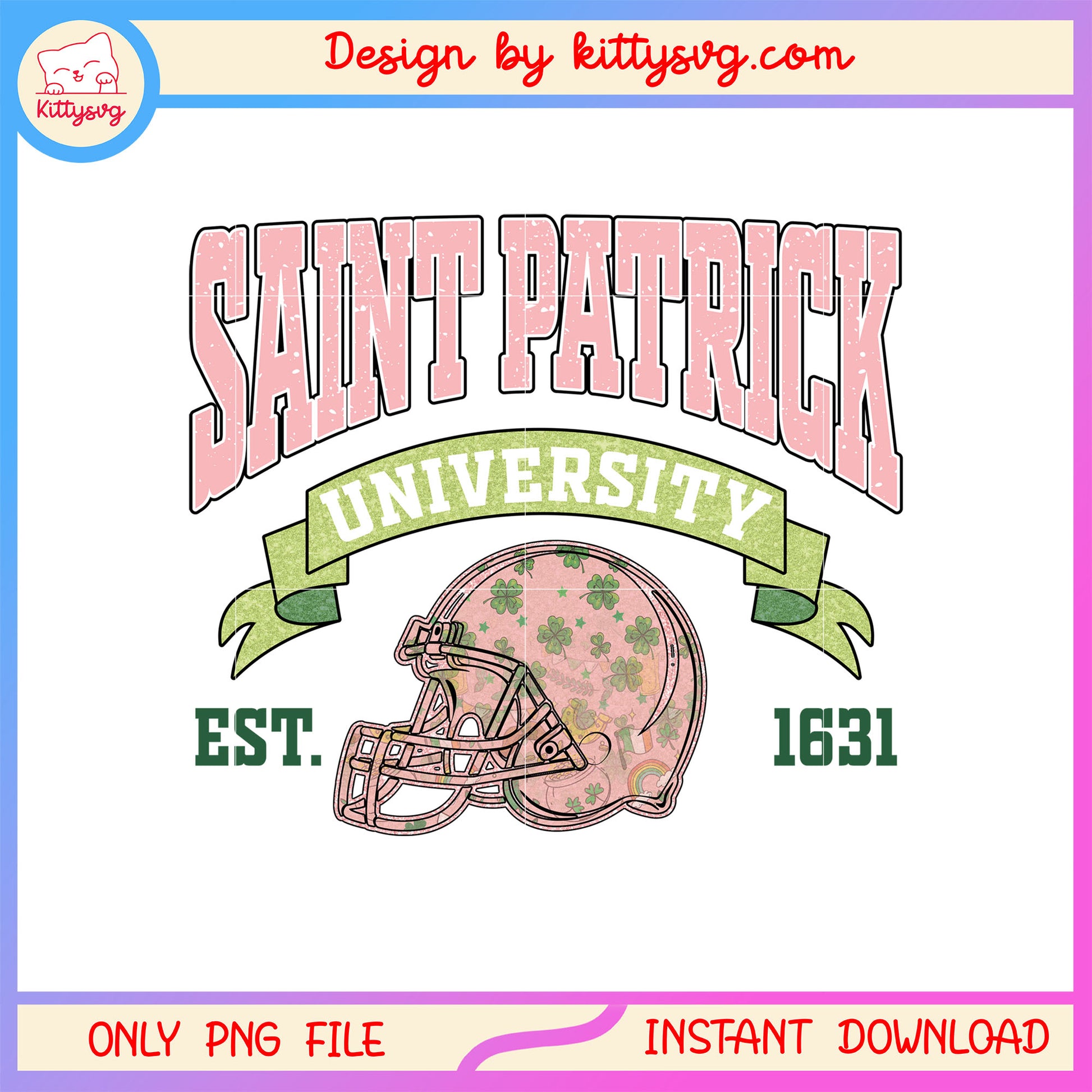 Helmet pink and green twinkle png, st patrick's day png