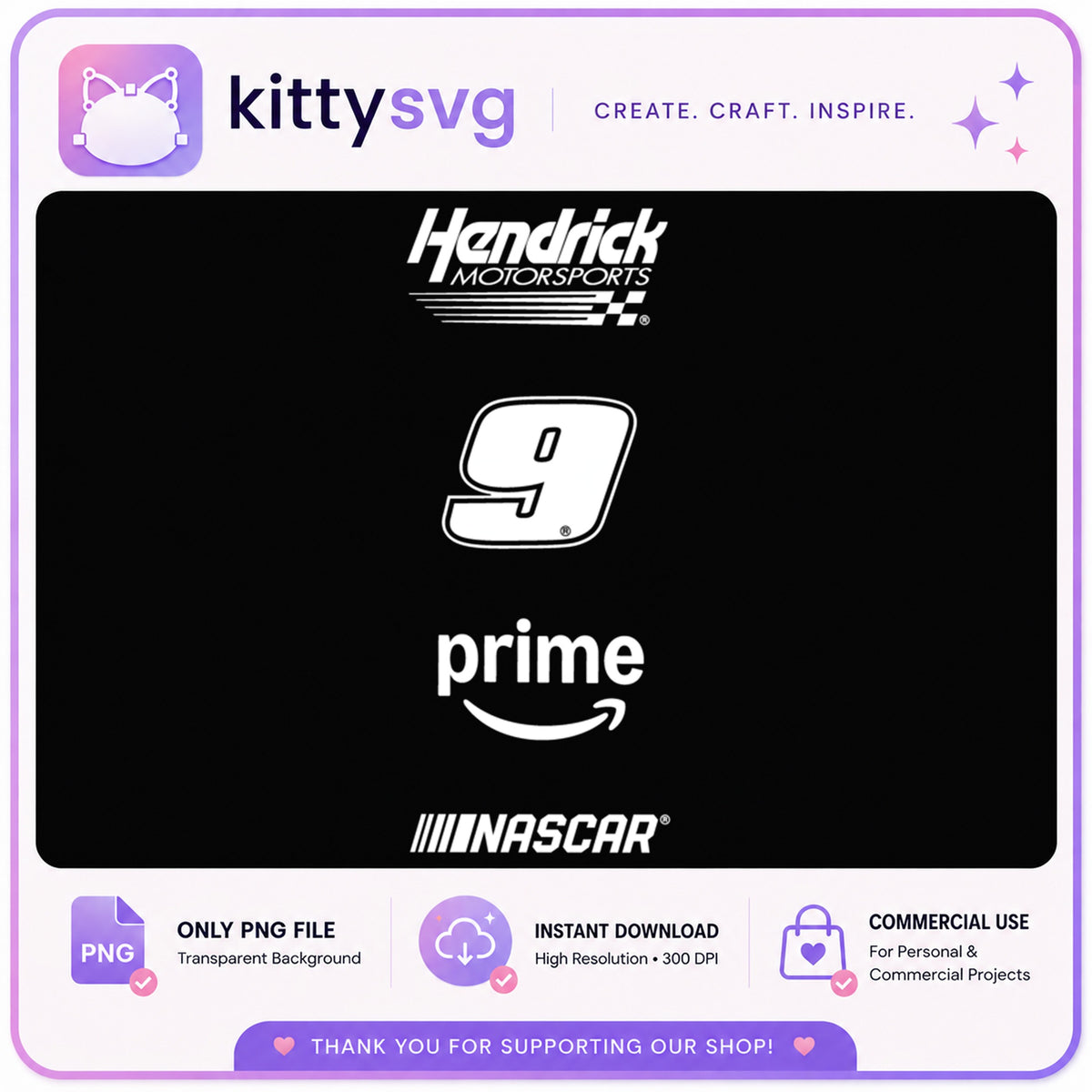 Hendrick Motorsports NASCAR PNG, Racing Number 9, NASCAR PNG