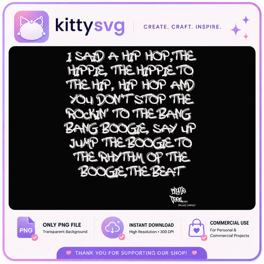 Hip Hop Lyrics Graffiti PNG, Rap Quote Shirt PNG, Music PNG