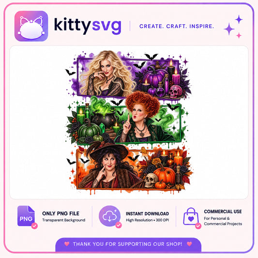 Hocus Pocus Sanderson Sisters PNG, Witch Halloween PNG, Halloween PNG