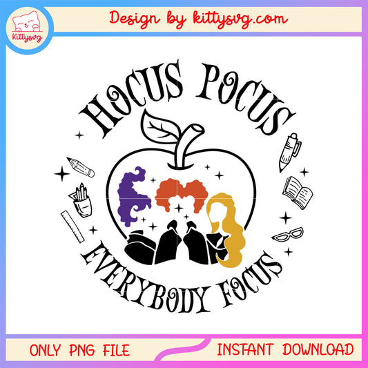 Hocus pocus everybody focus halloween png, cast of hocus pocus png