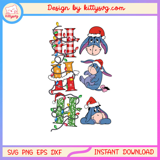 Ho ho ho eeyore character christmas svg, eeyore disney svg
