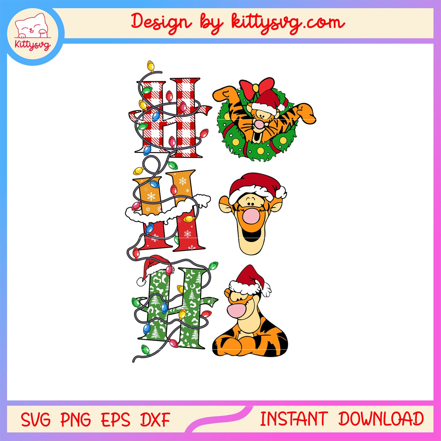 Ho ho ho tigger character christmas svg, tigger disney svg
