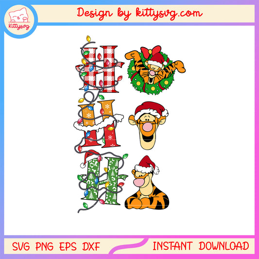 Ho ho ho tigger character christmas svg, tigger disney svg