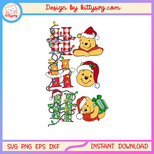 Ho ho ho winnie the pooh character christmas svg, pooh disney svg