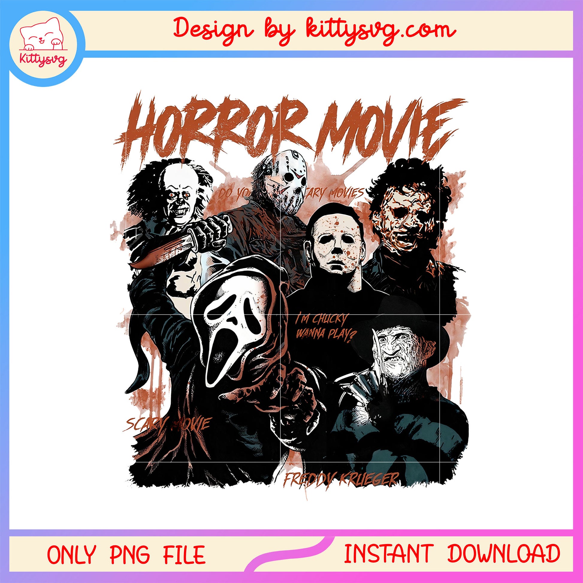 Horror character halloween night png, horror movies png