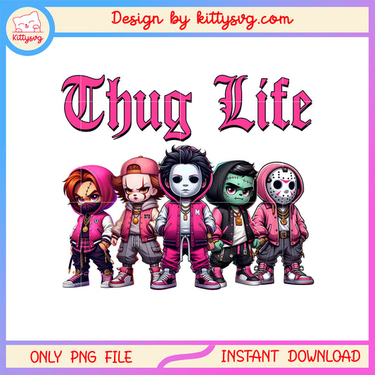 Horror characters pink thug life png, horror movies png