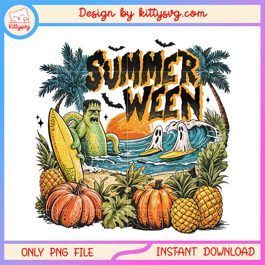 Horror character summerween png,  summer holiday png, horror movies png