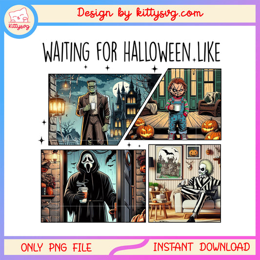 Horror collage waiting for halloween like png, when is halloween png