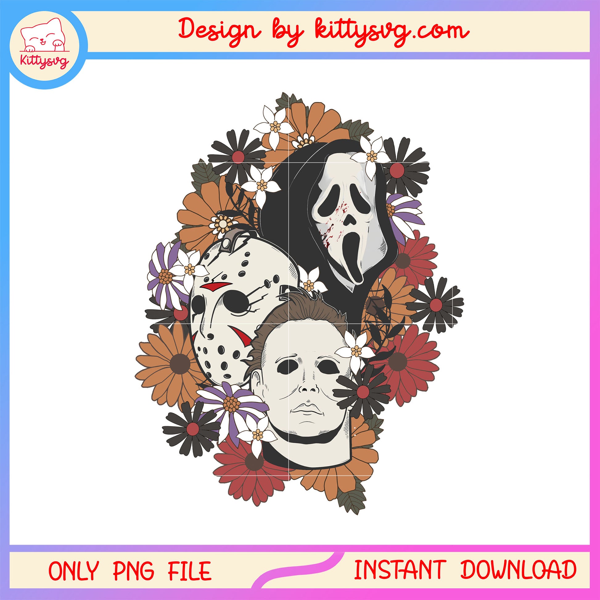 Horror face halloween design png, halloween horror png