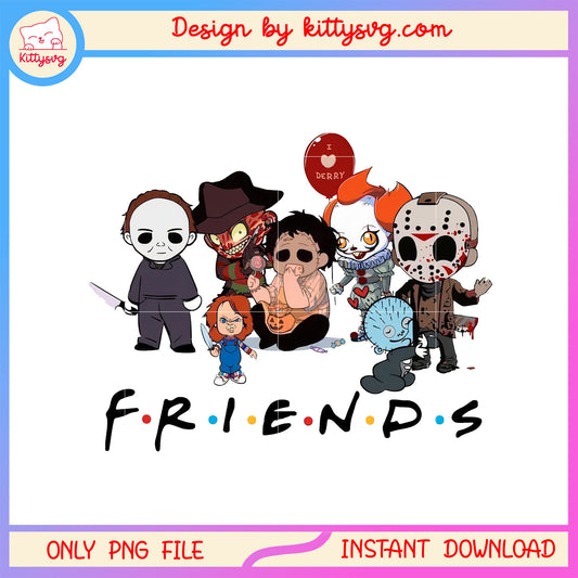 Horror films friends halloween design png, film scary png