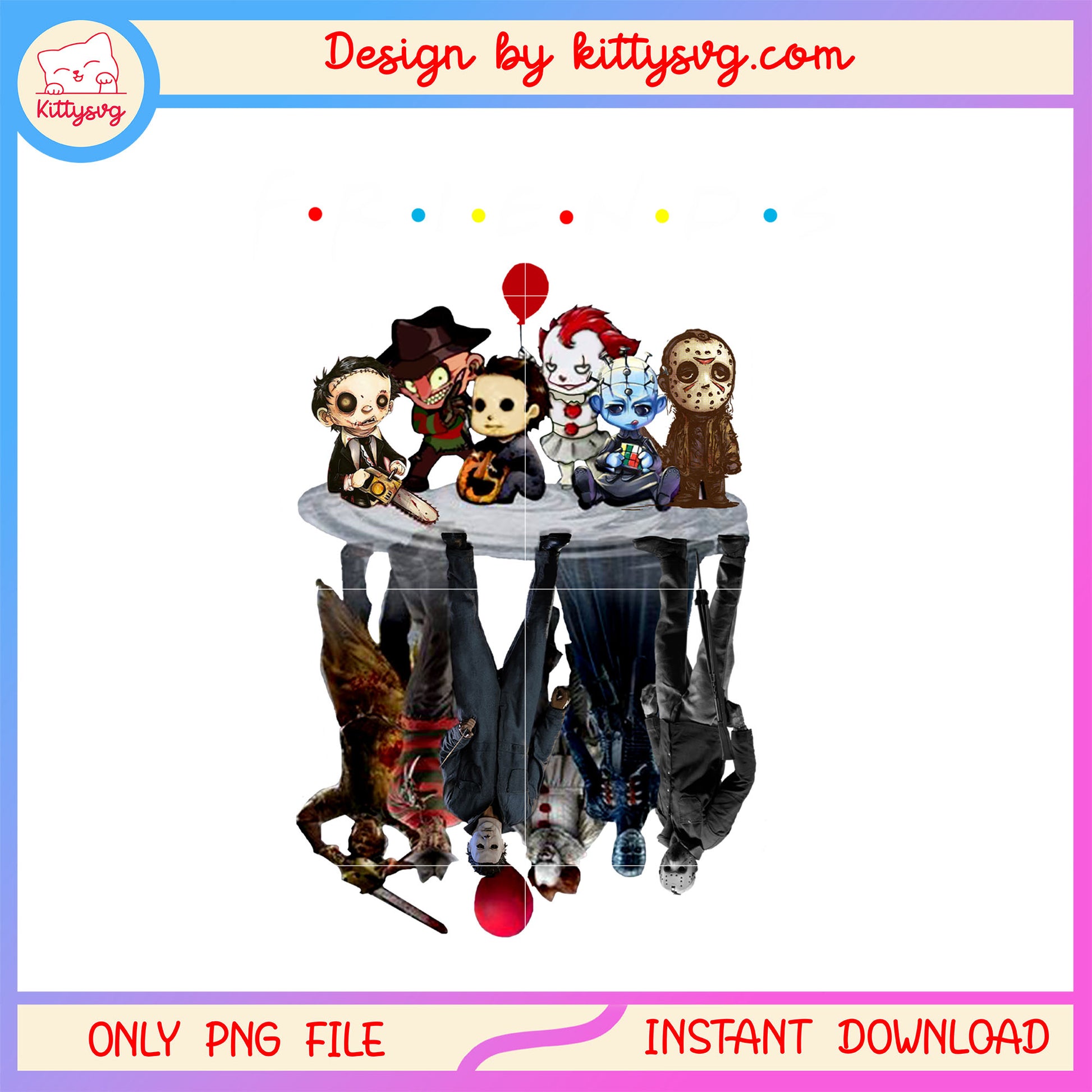 Horror friends chibi characters png, horror chibi png, horror friends png