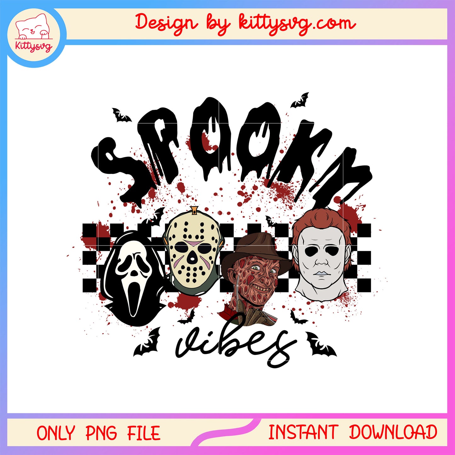 Horror halloween spooky vibes design png, halloween horror png