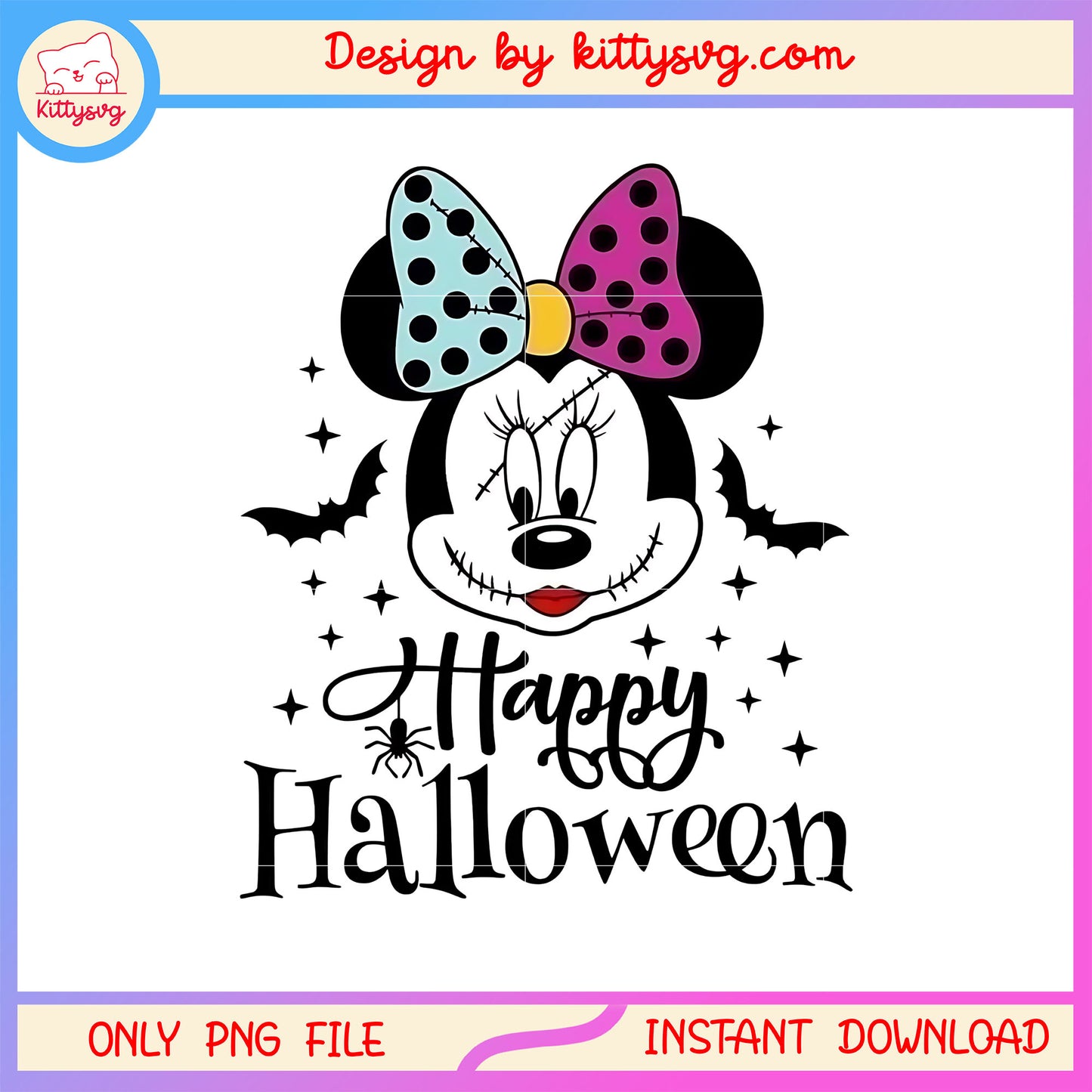 Horror minnie face happy halloween png, minnie mouse png
