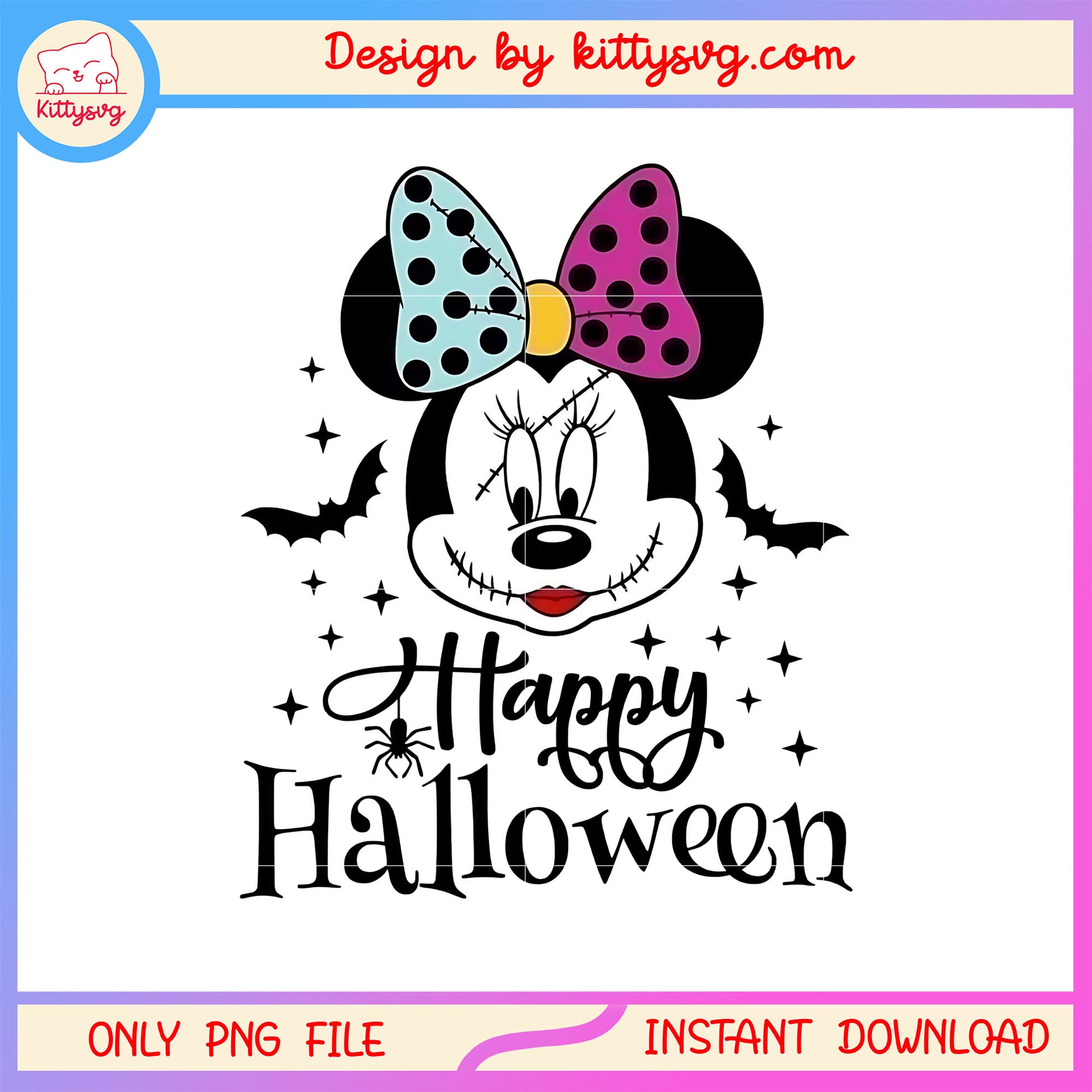 Horror minnie face happy halloween png, minnie mouse png