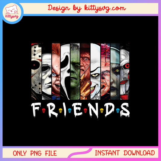 Horror movies friends png, scary movie png, horror halloween png