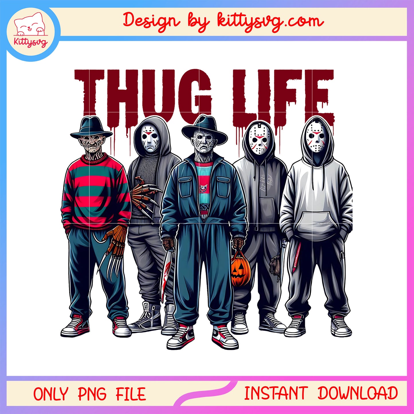 Horror movies thug life halloween png, thug life png, scary movies png