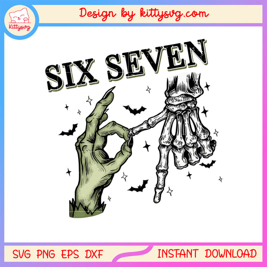 Horror six seven handsign design svg, six seven meme svg