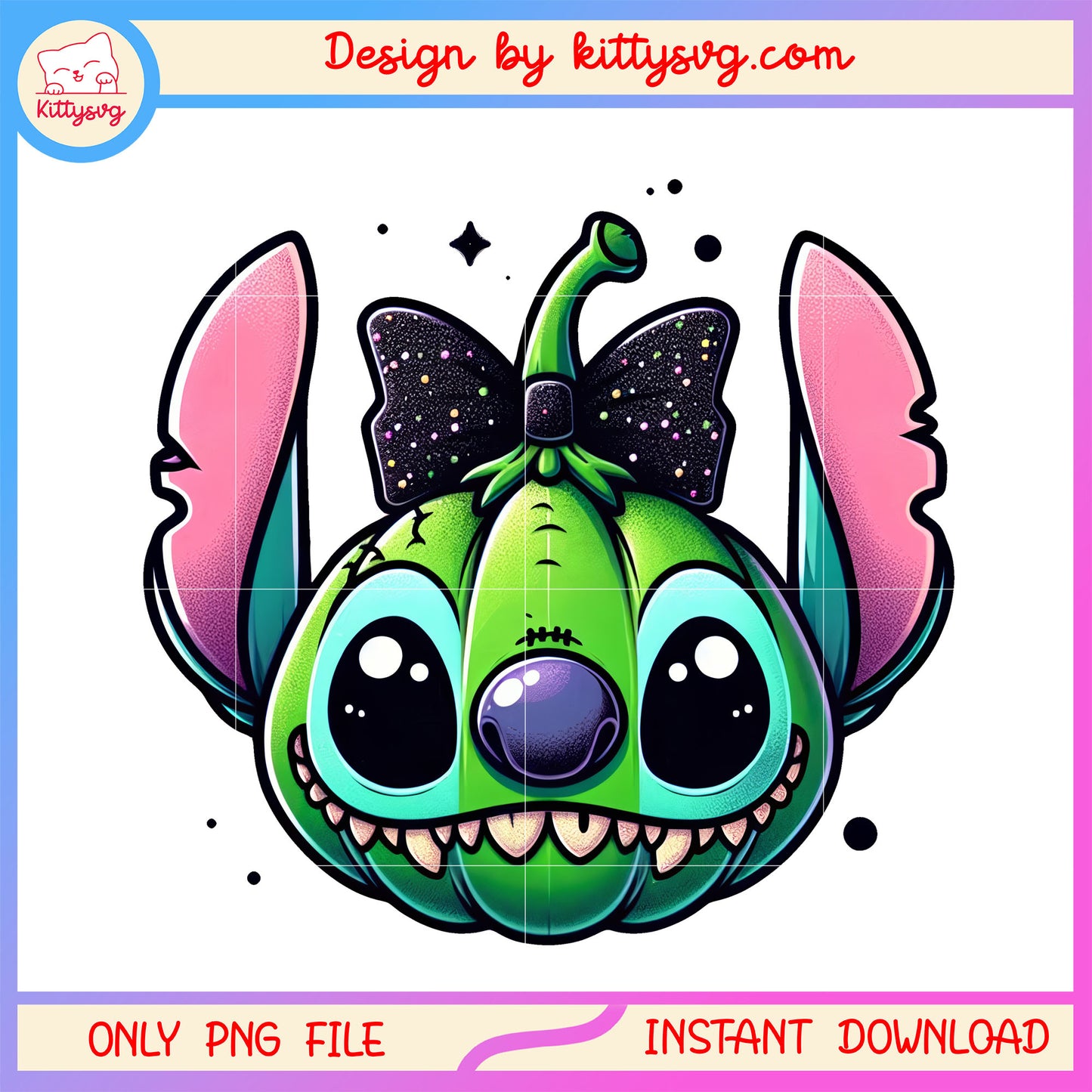 Horror stitch pumpkin halloween png, stitch halloween png