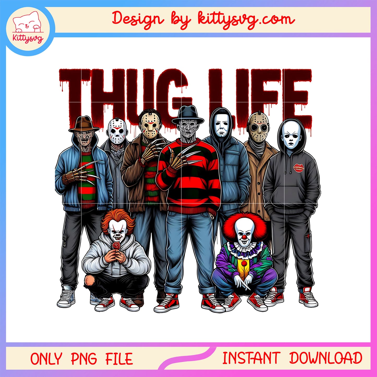 Horror thug life halloween characters png, thug life horror png, street style png