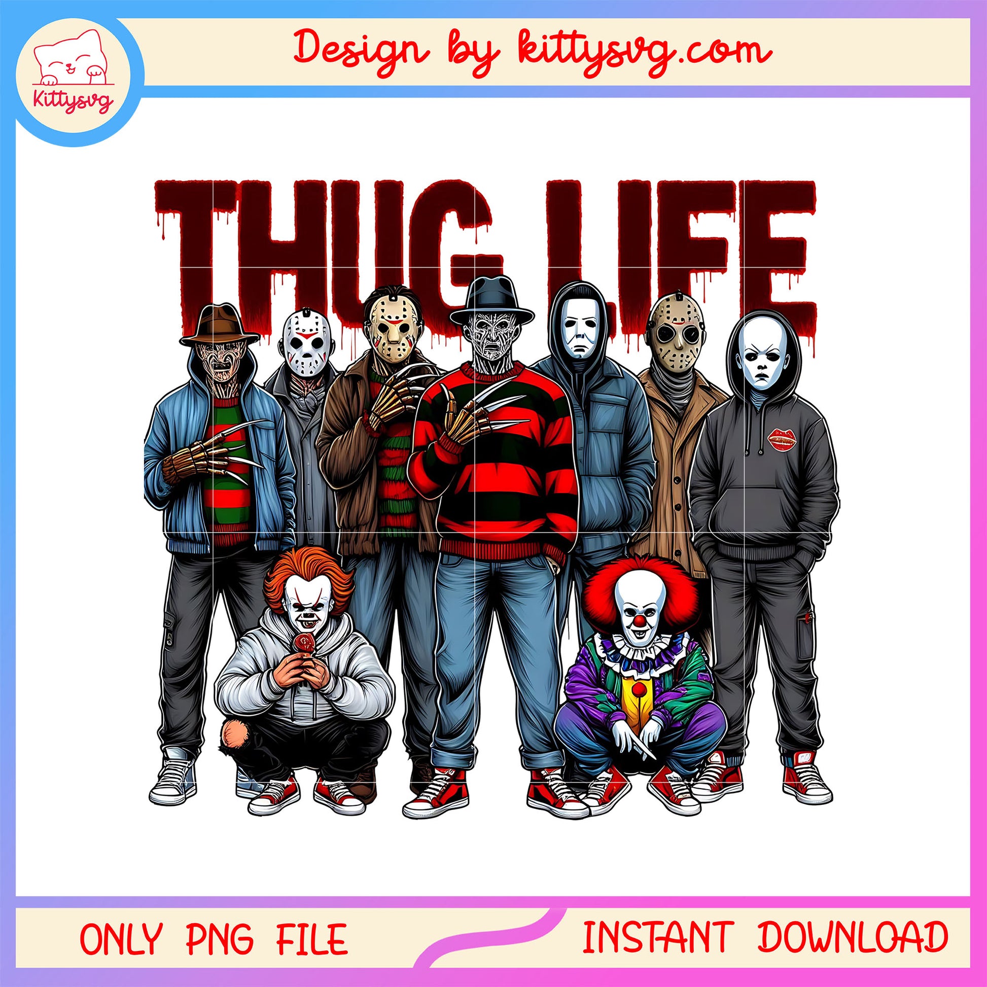 Horror thug life halloween characters png, thug life horror png, street style png