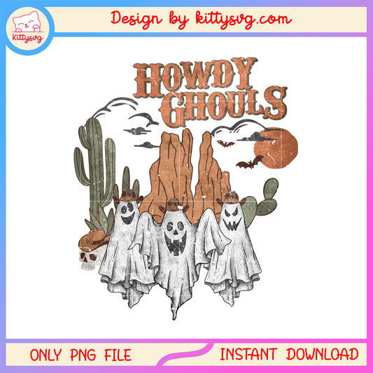 Howdy ghouls halloween ghost png, cowboy png, halloween costume png