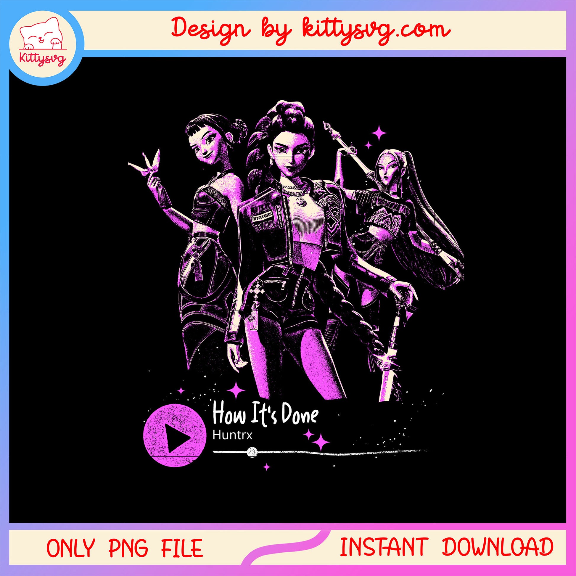 How it's done huntrx playlist design png, huntrix kpop movies png
