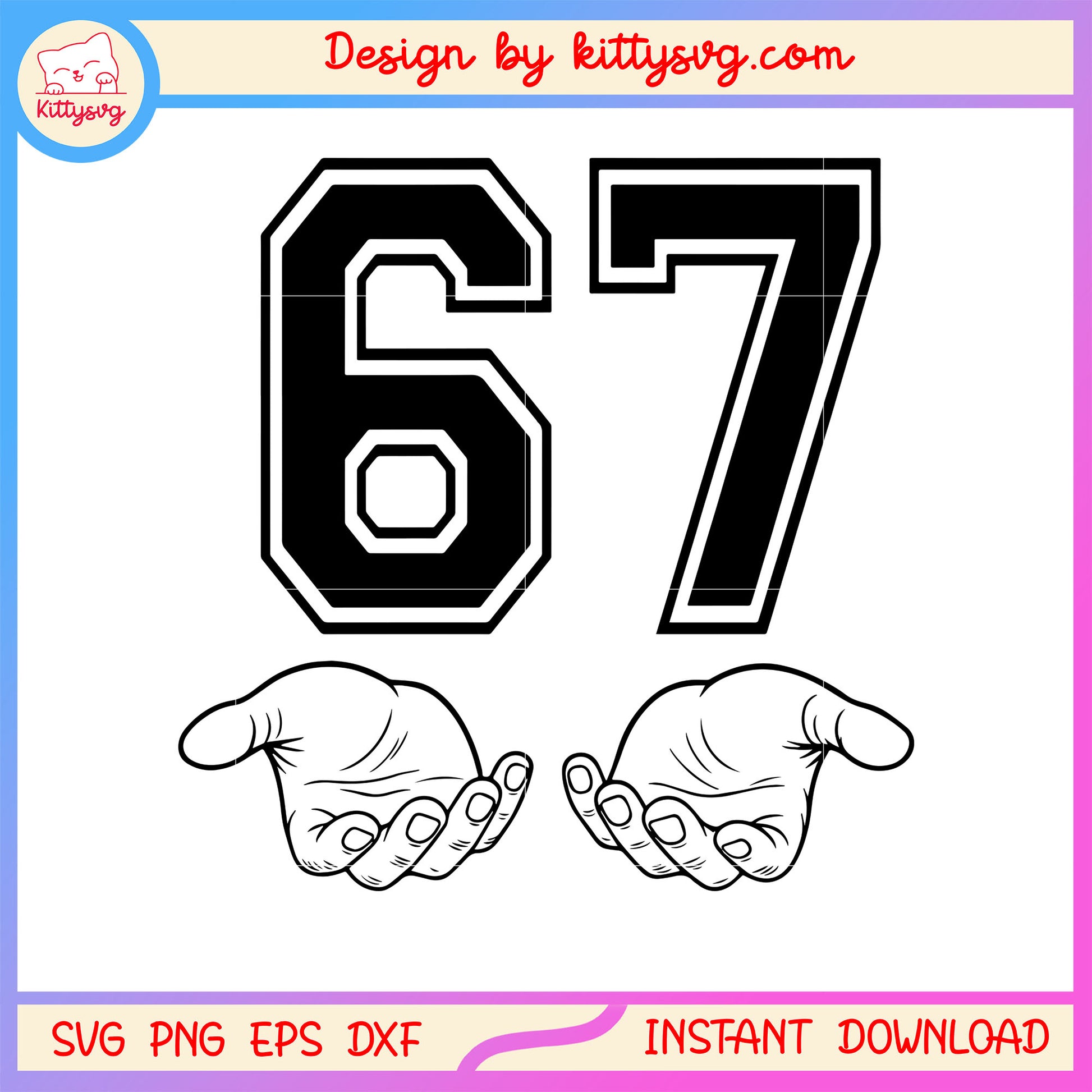 Human hand hold six seven design svg, six seven meme svg