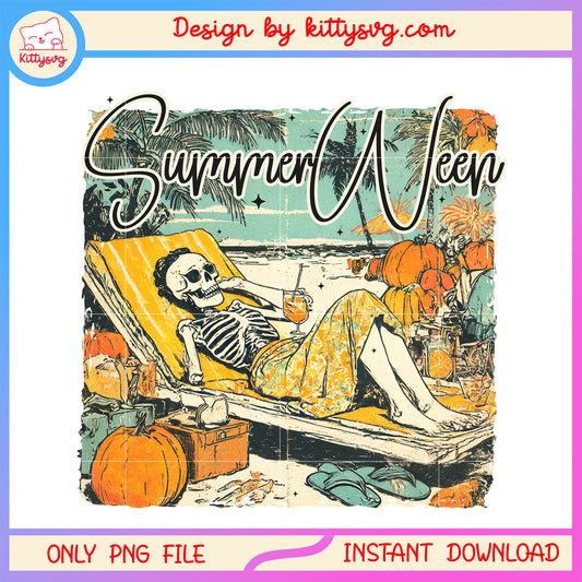 Human skeleton sunbathe summerween png,  skeleton scary png