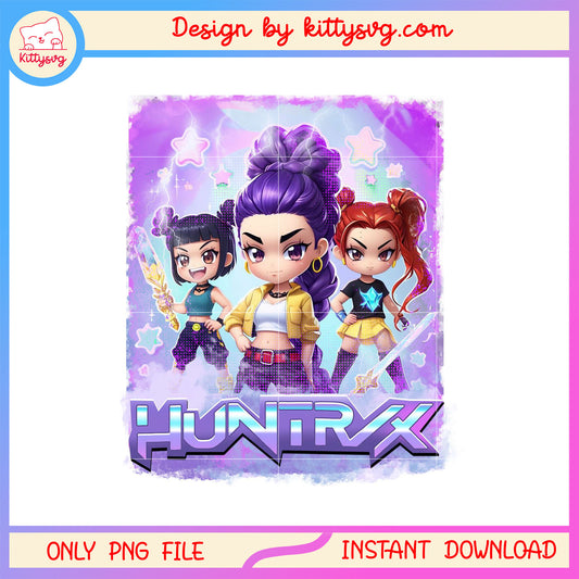 Hunter huntrix band members design png, netflix movie png