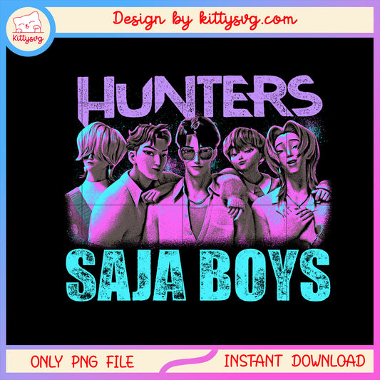 Hunters saja boys movie design png, demon hunters movie png