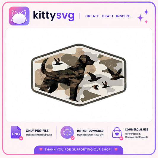 Hunting Dog Camo PNG, Duck Hunting Dog Silhouette PNG, Hunter PNG