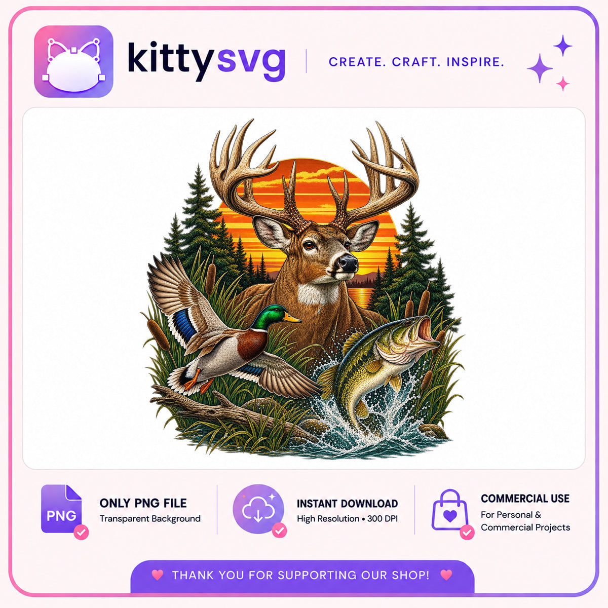 Hunting Fishing Duck Deer PNG, Wildlife Sunset PNG, Outdoors PNG