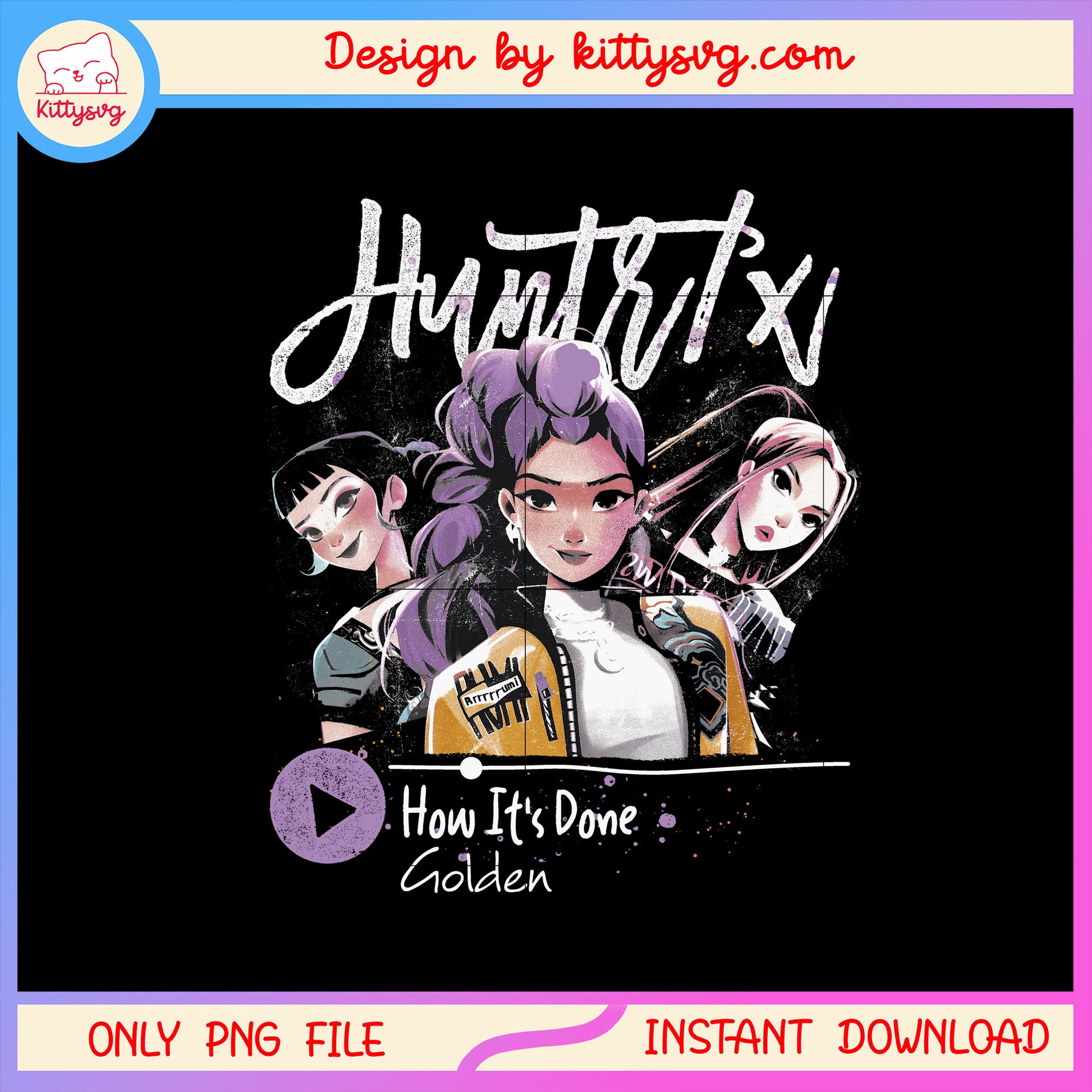 Huntrix album how it's done golden white png, huntrix kpop png