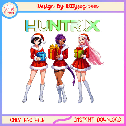 Huntrix band kpop hand christ gif box png, christmas png