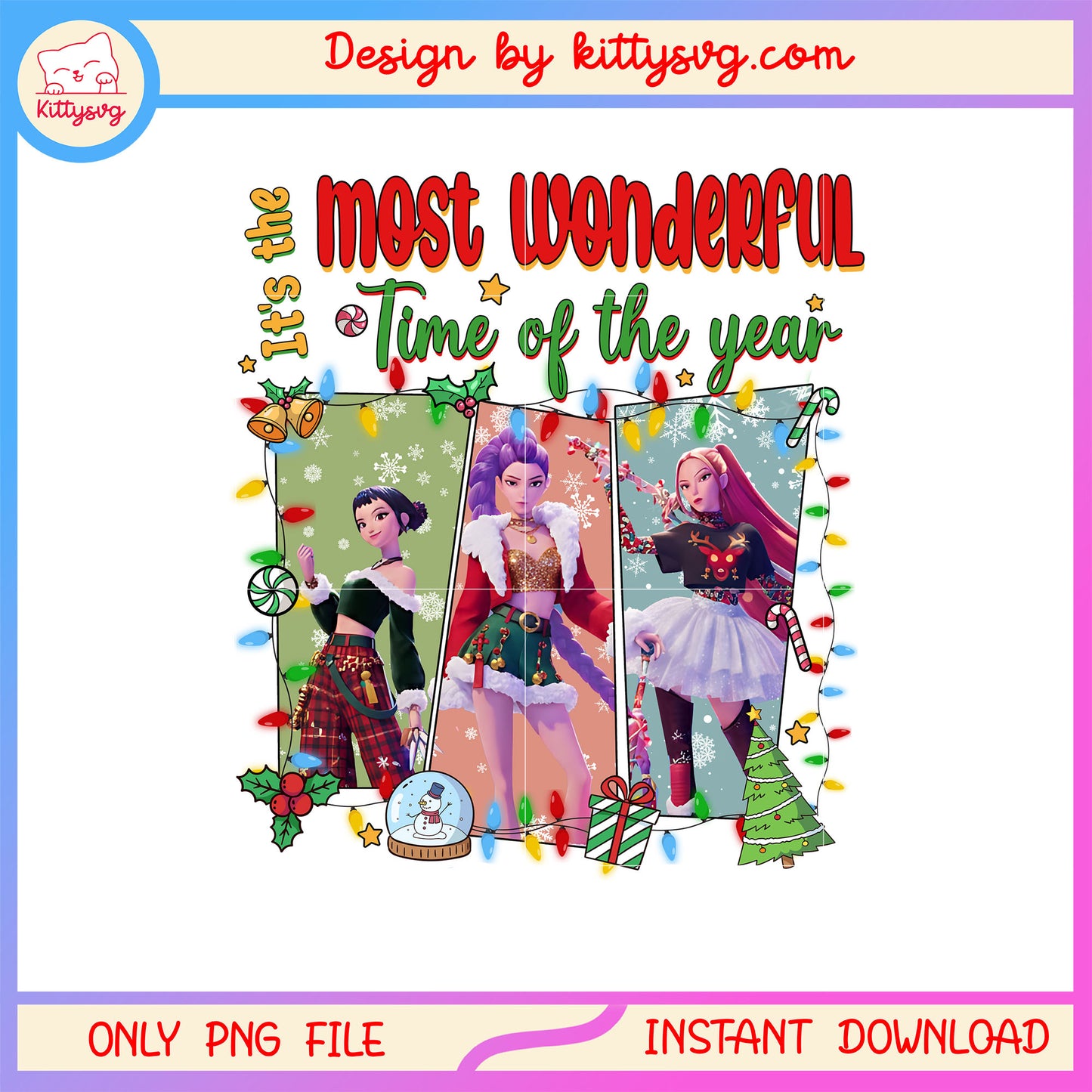 Huntrix christmas most wonderful time quote png, huntrix singers png