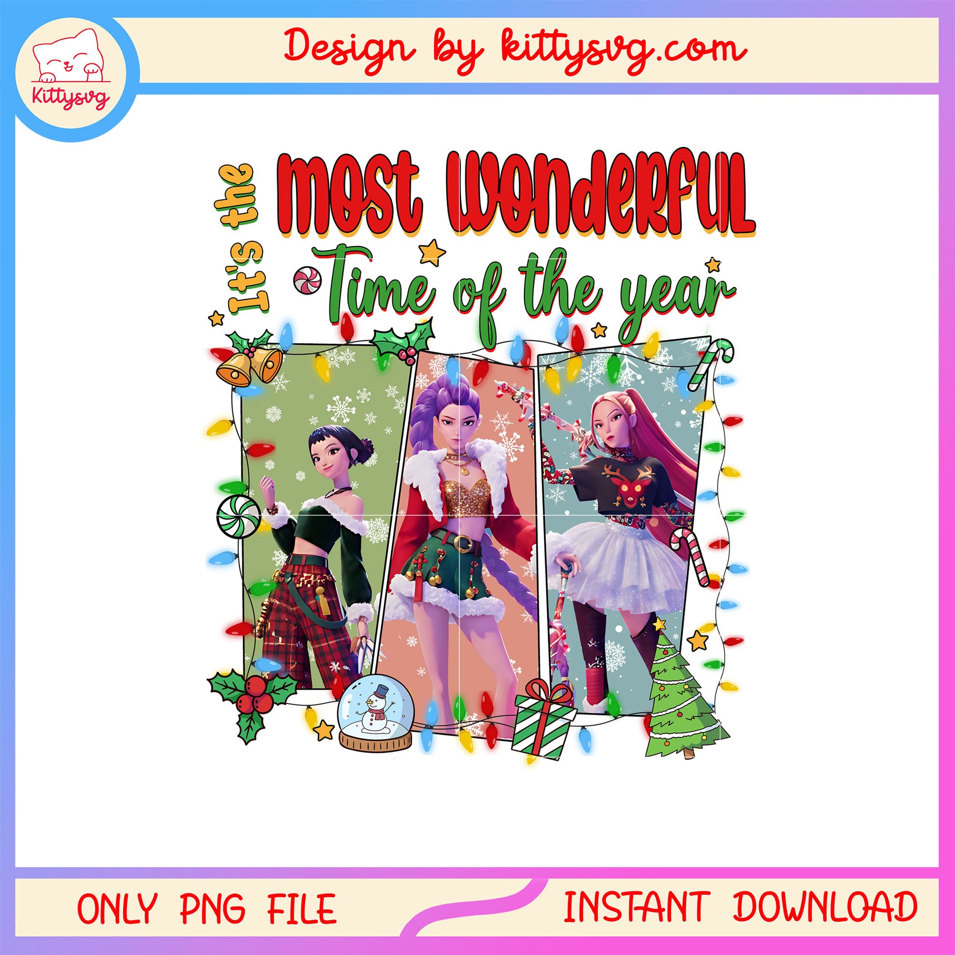 Huntrix christmas most wonderful time quote png, huntrix singers png