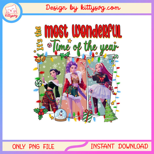 Huntrix christmas most wonderful time quote png, huntrix singers png