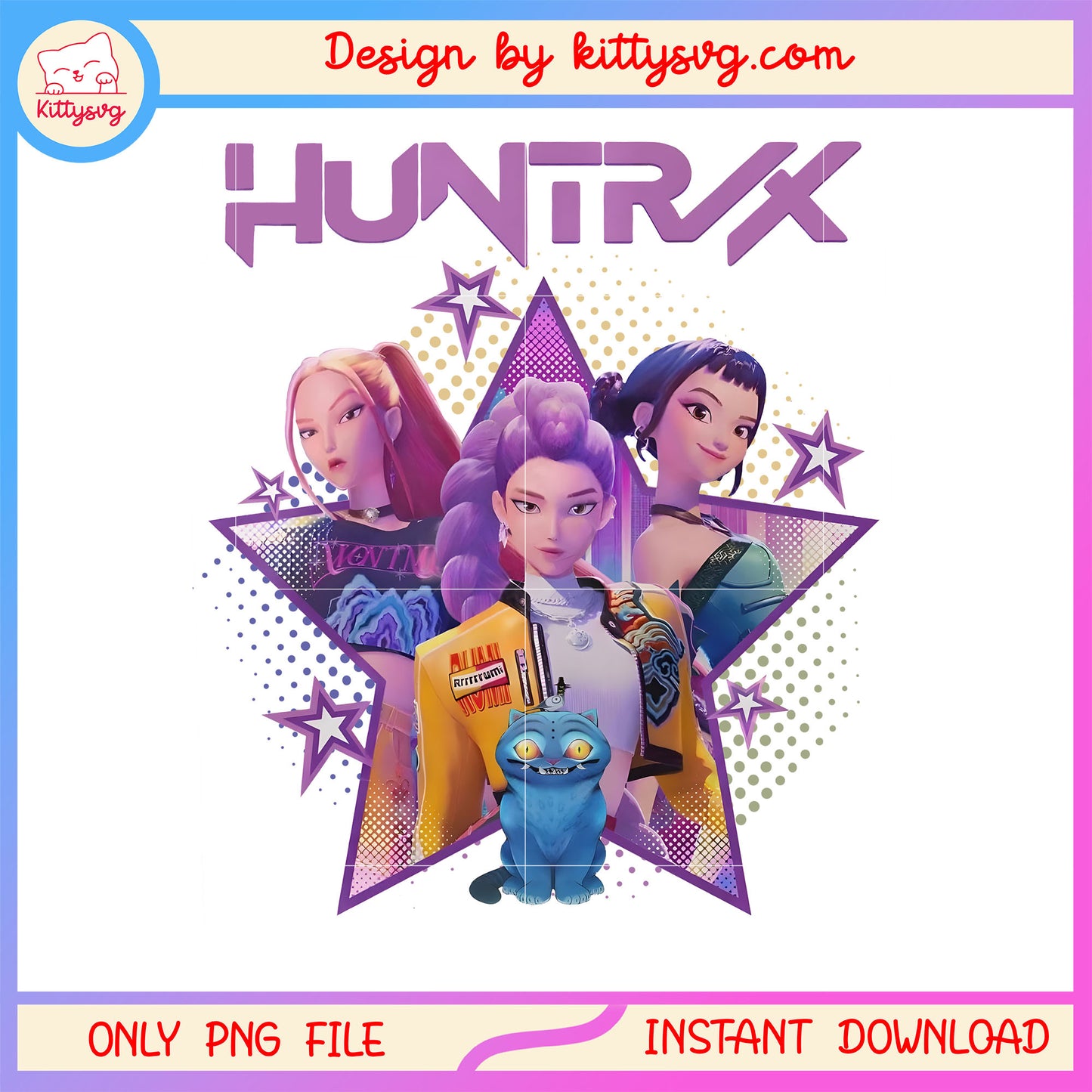 Huntrix denon hunter and derpy tiger png, kpop demon hunters huntrix png