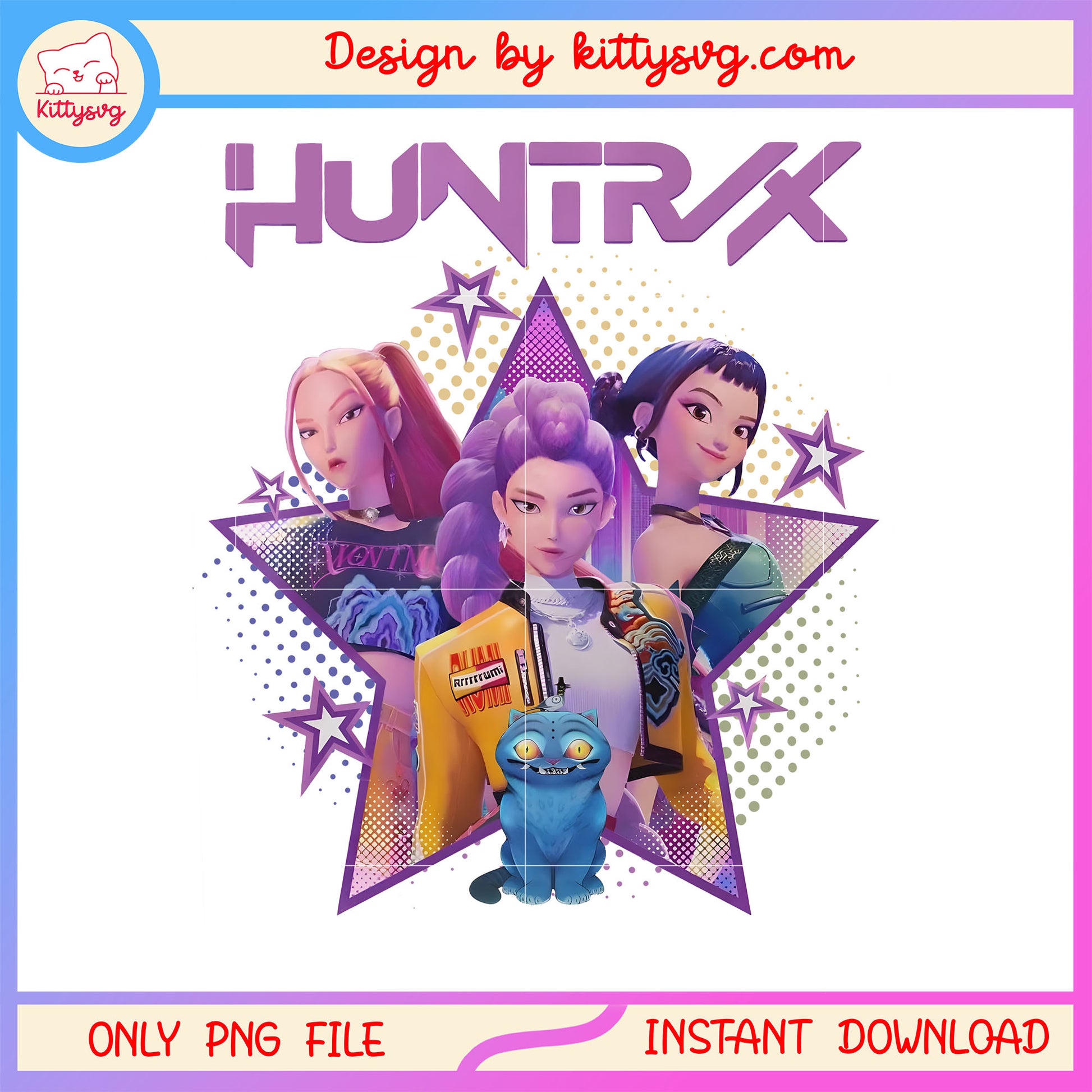 Huntrix denon hunter and derpy tiger png, kpop demon hunters huntrix png