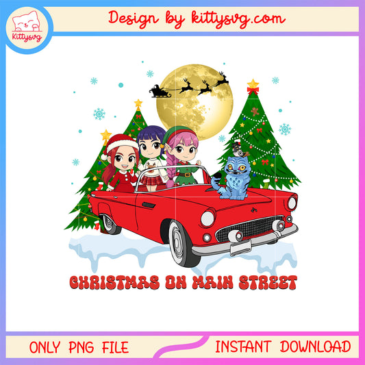 Huntrix depry sussie christmas on main street png, funny christmas png