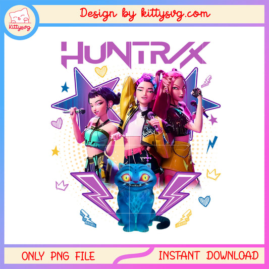 Huntrix girl band design png, kpop demon hunters png, huntrix png