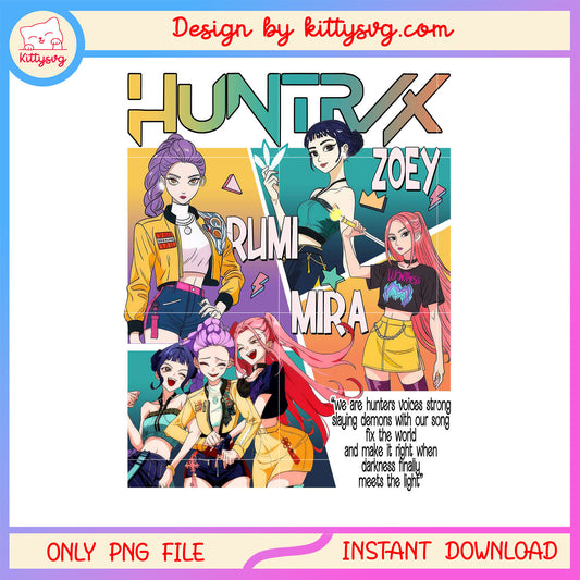 Huntrix girl band golden song lyric png, sword of demon hunter png