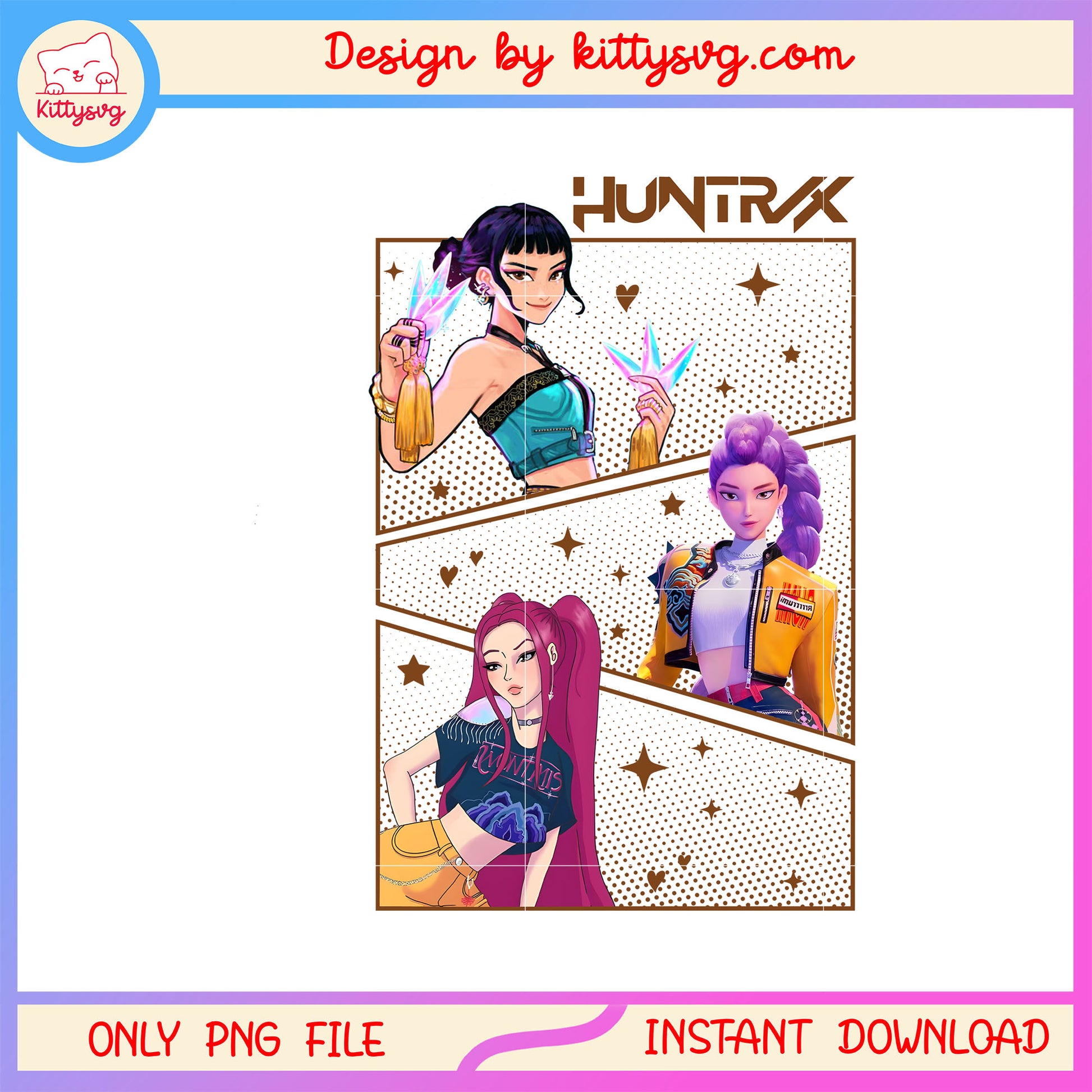 Huntrix girls band kpop demon hunters  png, huntrix kpop demon hunters png 