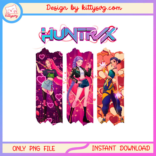Huntrix girls kpop fun valentine png,  kpop demon hunters png