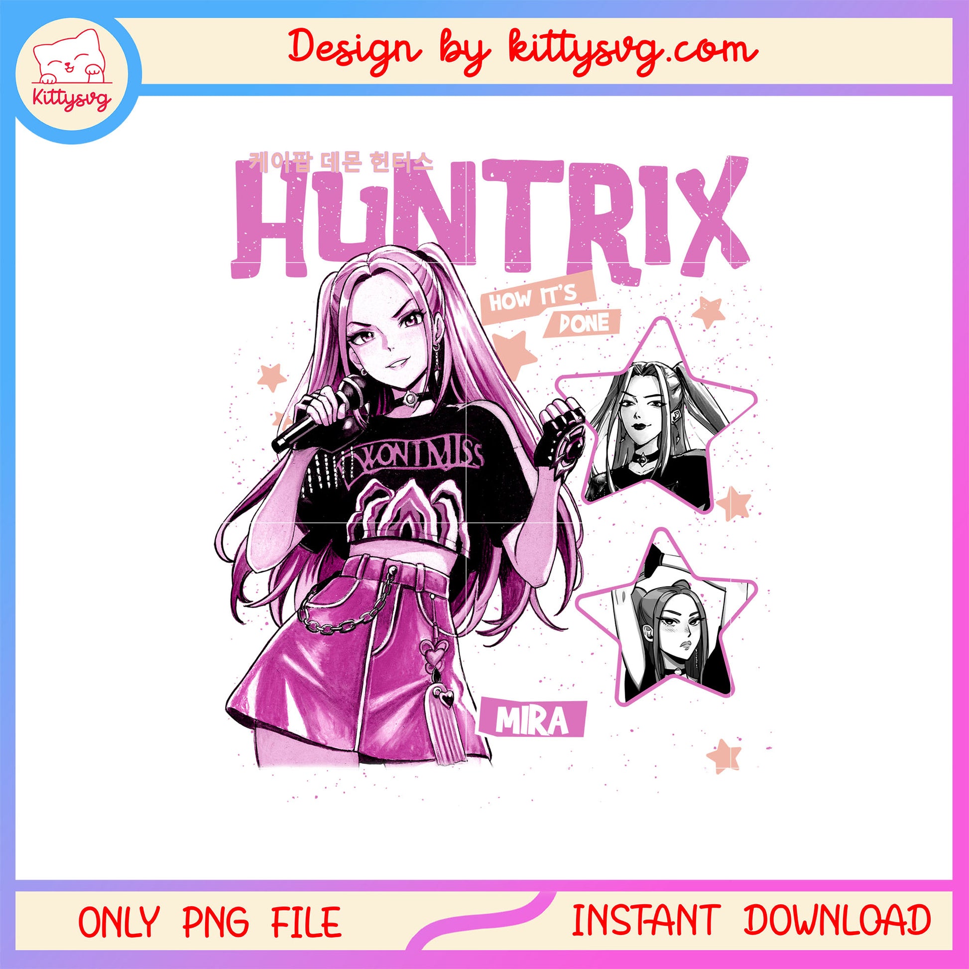 Huntrix how it's done mira png, mira kpop demon hunters png