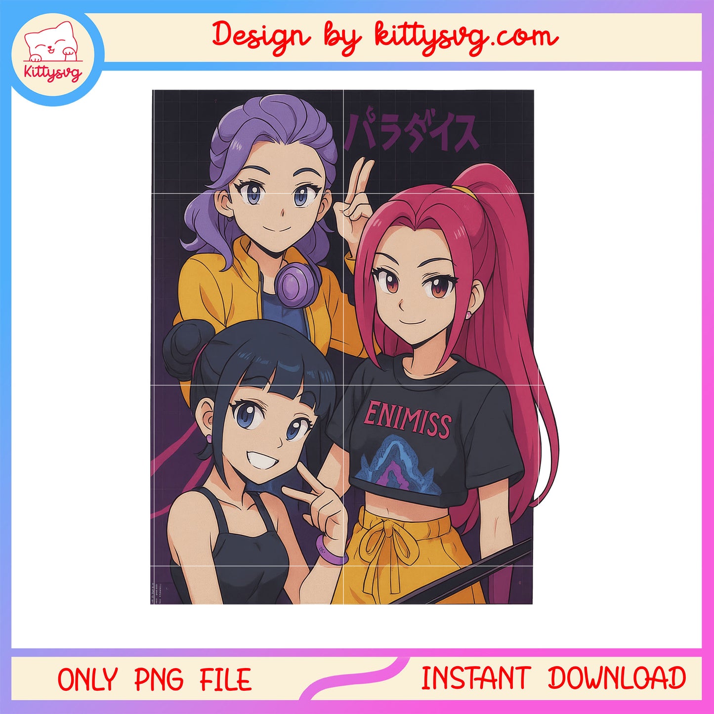 Huntrix hunter members drawing png, kpop demon hunter characters png