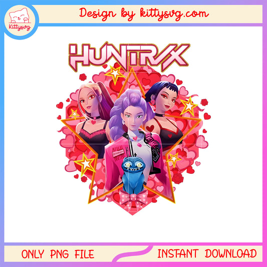Huntrix is ​​a shining star valentine day png,  kpop demon hunters png